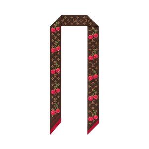 Louis Vuitton X Takashi Murakami Cerise Silk Scarf Brown M96085